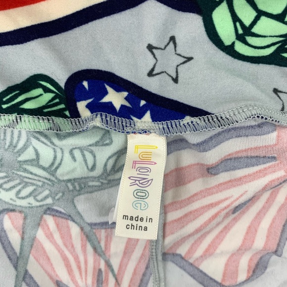 Lularoe Leggings Lady Liberty Red White Blue Star - Picture 4 of 11